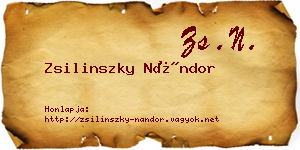 Zsilinszky Nándor névjegykártya